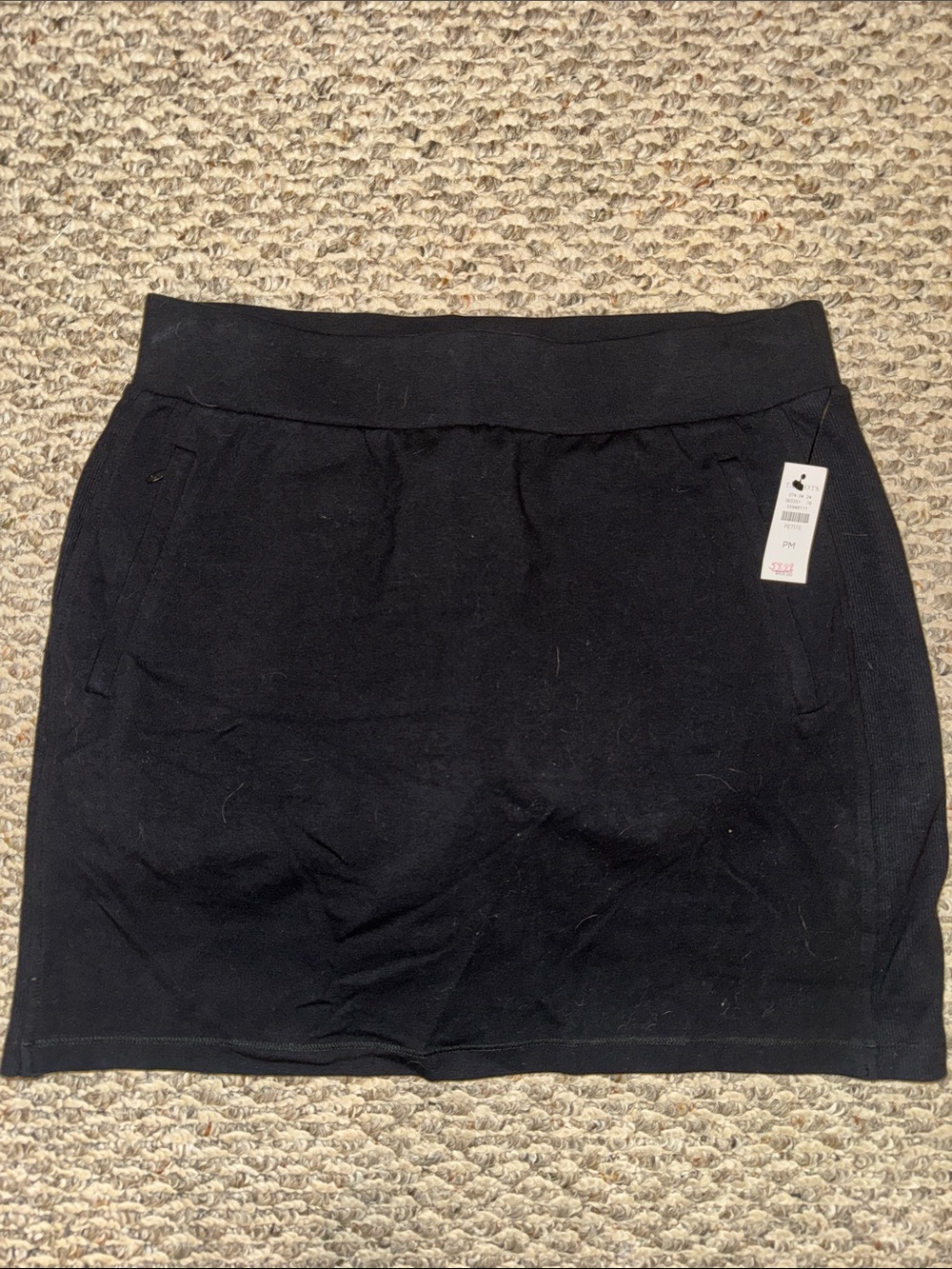 Talbots Black Knit Mini Skirt with Pocket Details